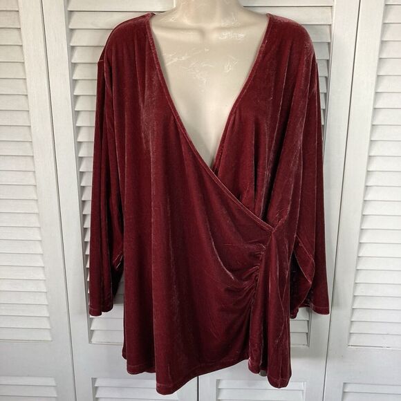 Soft Surroundings Tops - NWT Soft Surroundings Red 'Cabernet Velvet Alyssa Knit Top' 3X